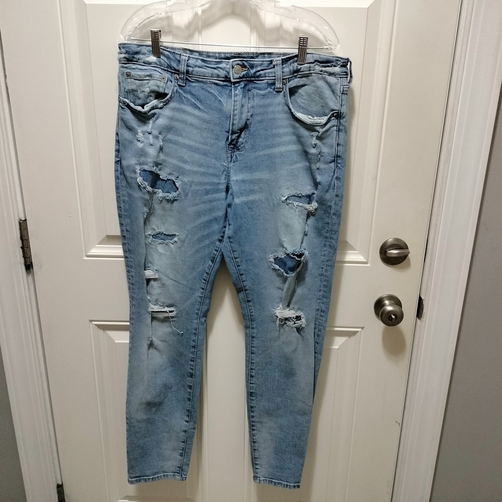 Aeropostale  Athletic Skinny Light Blue Distressed Men Jeans